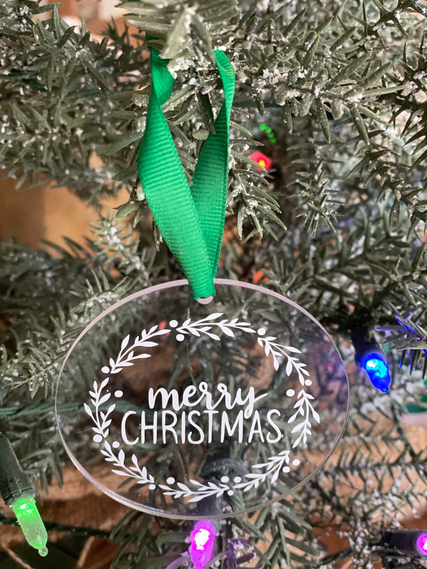Mistletoe Christmas Flat Disk Ornament